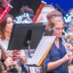 Students performing in a performance band.